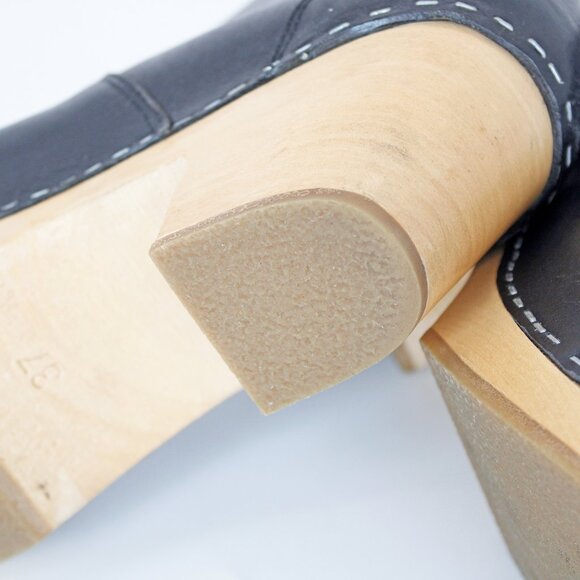 Swedish Hasbeens ‘Zip It Emy’ Women's Clog Bootie In Black Leather:Us 7 EU 37 - Picture 11 of 11